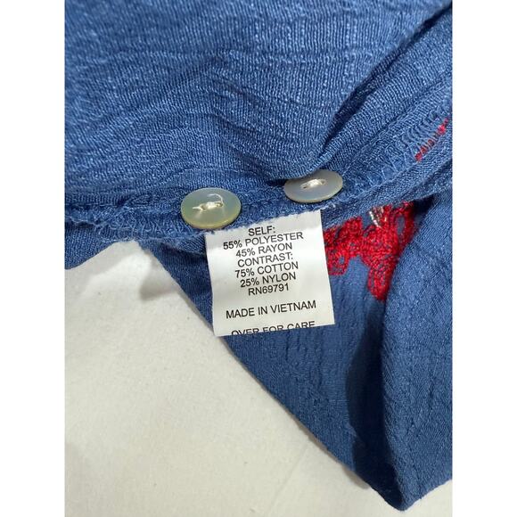 Fig and Flower Top Embroidered Floral with Lace Yoke Size Small (066) - Picture 6 of 10